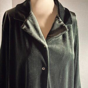 Ladies Heavy velour button up shirt